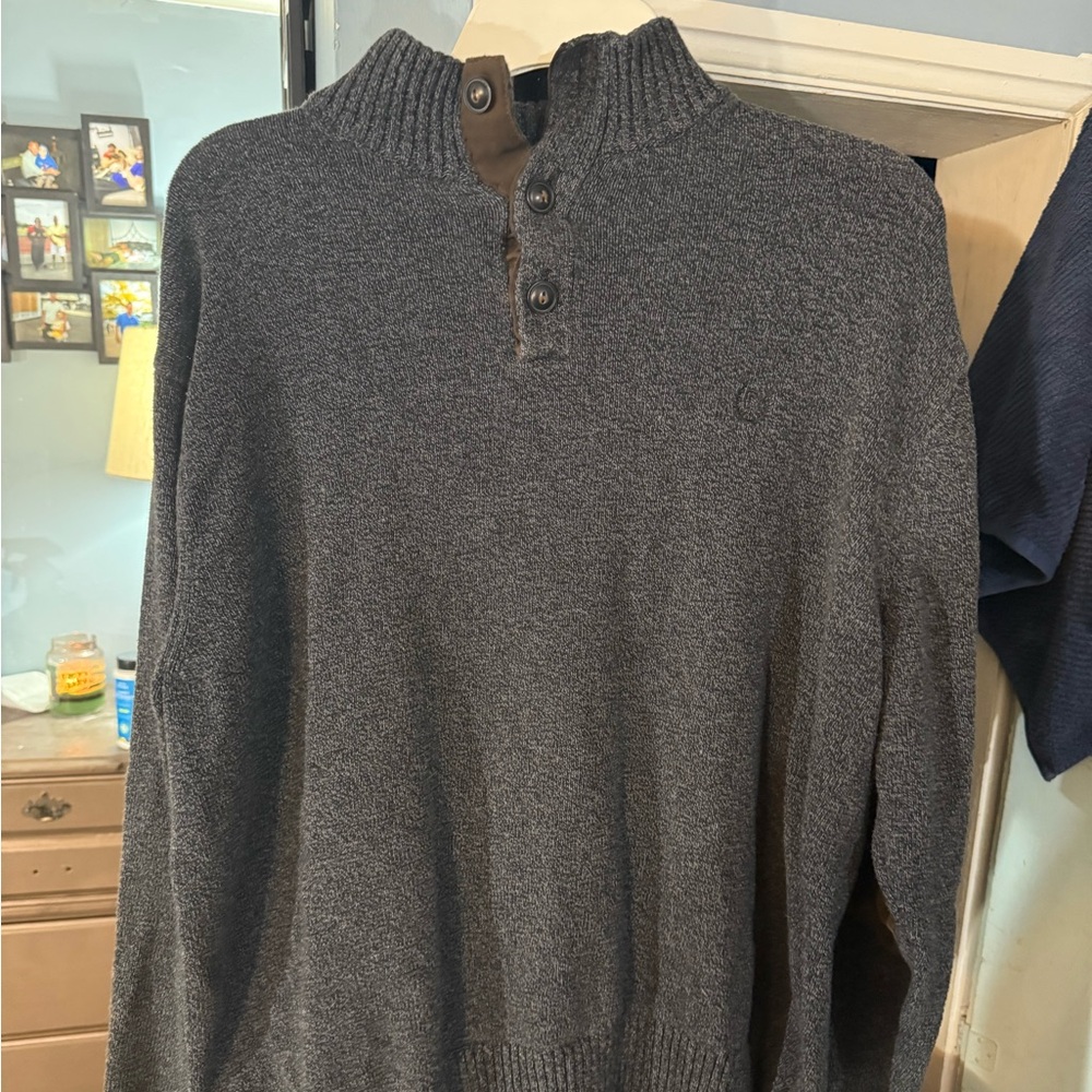 Chaps Charcoal Crewneck Sweater